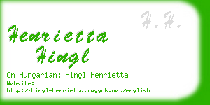 henrietta hingl business card